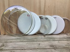 Drum heads, various sizes and brands, good condition.