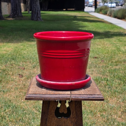 Vtg italy red glazed - ev,
