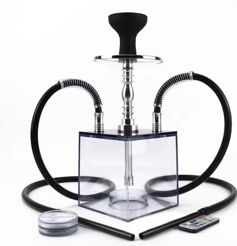 Led acrylic cube hookah set - acrylic,