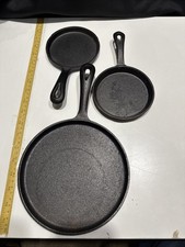 3 Cast Iron Skillets 5in & 8in