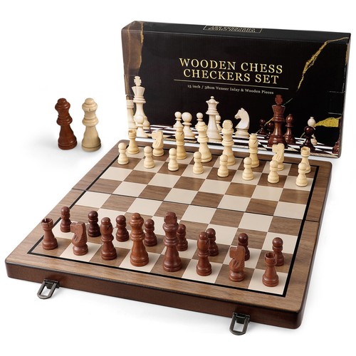 39x39cm wooden chess set - wooden,