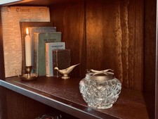 Retro vintage cut glass sugar