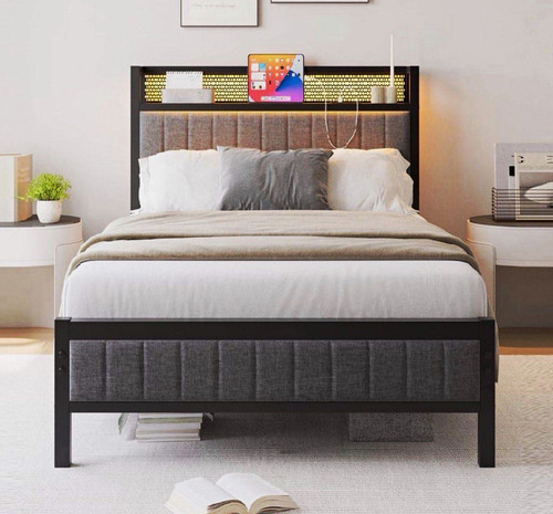 Metal bed frame with - metal,