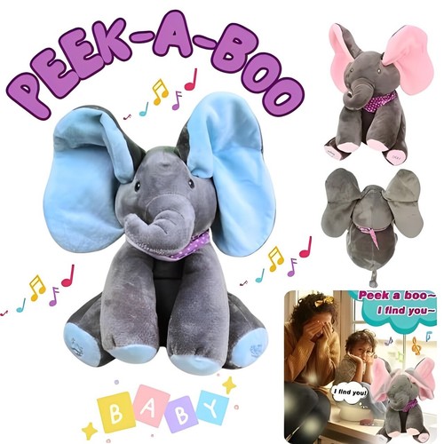Peek boo soft elephant doll - soft,