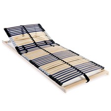Slatted Bed Base Natural Solid Beechwood Frame Birch Slats 42 7-Zone 80x200cm XL
