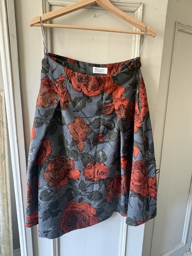 Toast grey cotton floral skirt - cotton,