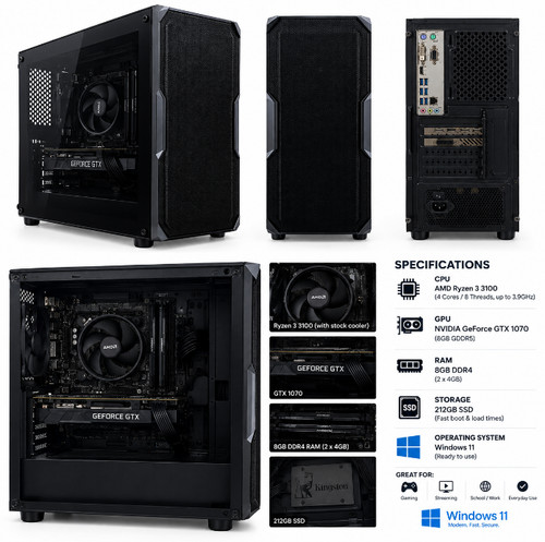 Gaming amd ryzen - 3100, 8gb