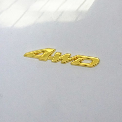 Gold 4wd chrome metal decal - chrome,