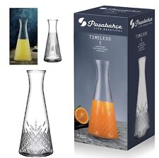 Glass Carafe Clear Crystal Cut 940ml Wine Cold Beverages Decanter Jug Pitcher