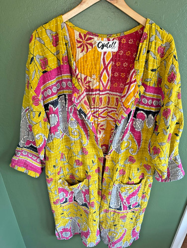 Women handmade kantha jacket - women's,