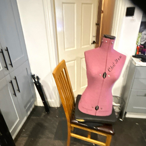 Pink female dressmaker dummy - dressmaker's,