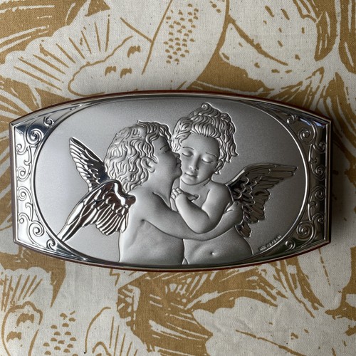 Silver oval wooden - silver,