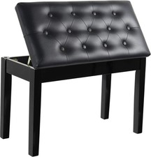 Double Seat Keyboard Bench Padded Piano Stool Dressing Table Stool with Storage