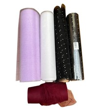 JOB LOT clearence x 5 Organza Roll Fabric Wedding Chair Crafting decoration