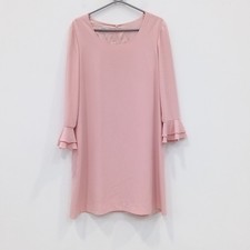 Moschino Cheap & Chic Shift Dress UK14 Light Pink Long Sleeve Ruffled Cuff RMF30