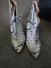 Evans Ankle Boot, Kitten Heel,  Snake Print Boot, Size 6