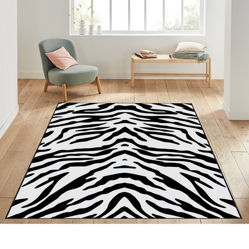 Tiger striped rug black and - striped,