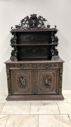 Antique oak carved - oak, french