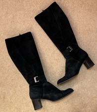 Vintage Bally Black Suede Boots Size 41