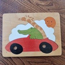 Vintage Jigsaw - George Luck Car 10 Piece Puzzle Jigsaw- Age 2-4 years