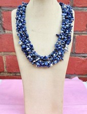 Vintage Multi Strand Sodalite Necklace 19" 109g