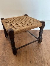 Victorian Oak Caned Footstool