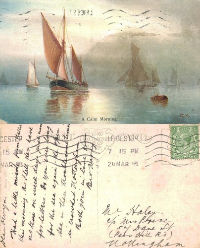 Vintage postcard sailing - vintage,