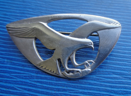 Shetland silver osprey brooch - osprey,