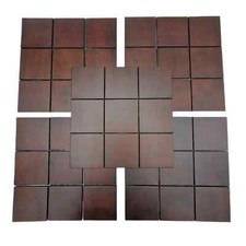 Bamboo Wood Square Mosaic Wall
