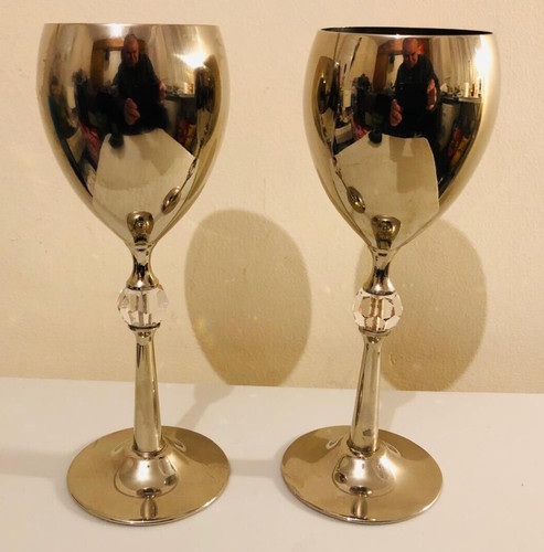 Silver plate wine goblets - plate,