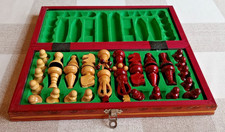 Wooden chess set box/board and pieces complete