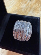 Diamonique Silver Band Ring By