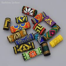 15 Pcs Mix Fabric Dread Dreadlock Beads Hair Cuff Hair Tube For Women Girl