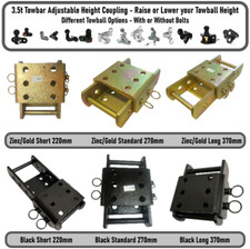 Towbar Adjustable Height Coupling Hitch with Choice of Towball and Bolts