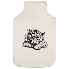 'Cute Sleepy Tiger Cub Sketch' Hot Water Bottle Cover (HW00036857)