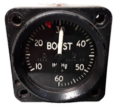 Smiths Boost Gauge, 82BG, 10-60" Hg, British, Vintage, Instrument, Cockpit