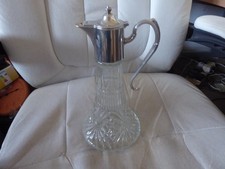 Silver plate and glass claret