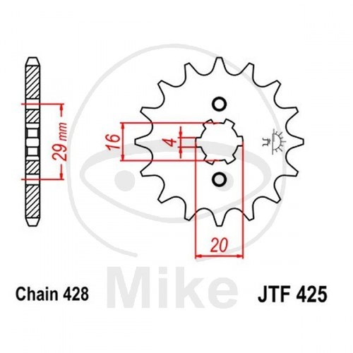 Sprocket teeth pitch - pitch, 428