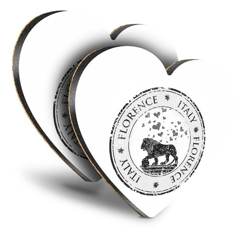 Heart mdf coasters bw - mdf,
