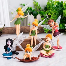 6PCS/Set Tinkerbell Fairy Princess Action Miniature Figure Cake Topper Doll Toy