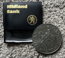 1977 Silver Jubilee Crown In Midland Bank Pouch.