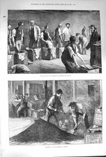 Original Old Antique Print