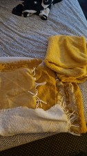 Blanket And Pillowcase Bundle Yellow Mustard Job Lot home decor throw