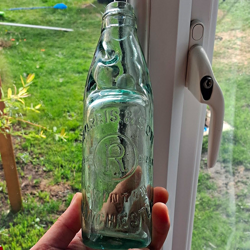 Antique green glass codd - antique,