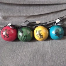 Harry Potter Hogwarts Houses Christmas Tree Decorations Baubles  Set of 4 VGC