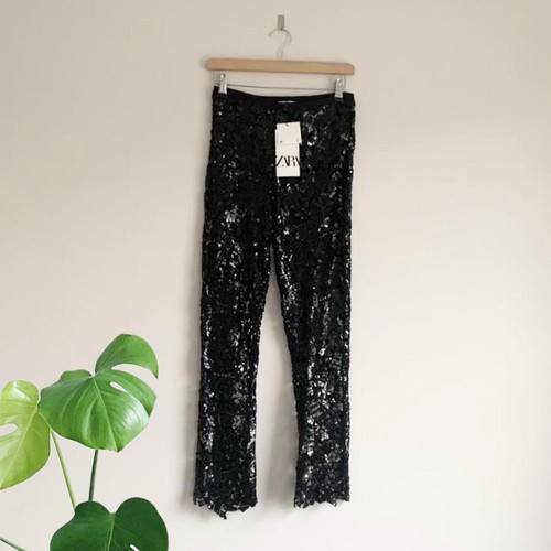 Zara black sequin - sequin, trousers