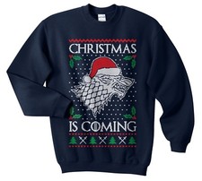 Christmas Is Coming Sweater Jumper Sweatshirt Funny Ugly Stark Wolf Winter