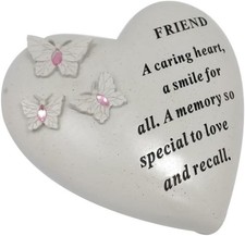 Personalised Grave Ornament/Memorial Plaque with Heart With 3 butterflies & Blue