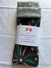 GIFT/MED/FIREWORKS/100% Used XXX long cashmere fingerless gloves Wrist Warmers/