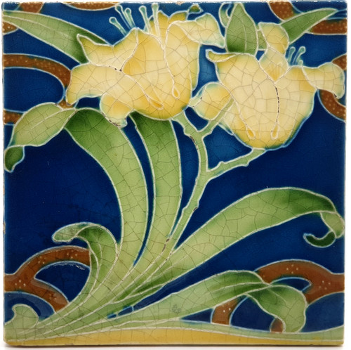 Victorian fireplace tile blue - fireplace,